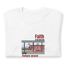 Load image into Gallery viewer, Unisex Cotton T-shirt white | Faith train