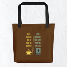 Load image into Gallery viewer, Stylish Tote Bag B Brown 2sides | Words & coffee