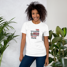 Load image into Gallery viewer, Unisex Cotton T-shirt white | Faith train
